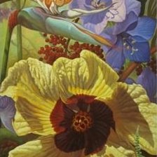 Схема вышивки «триптих цветы пр.ч.»