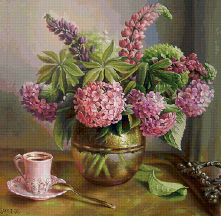 Натюрморт цветы - цветы, натюрморт - предпросмотр