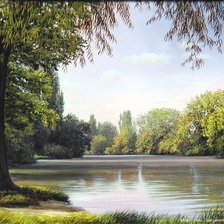 Схема вышивки «Пейзаж, река»