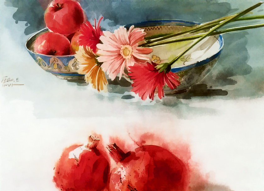 гранат и герберы - оригинал