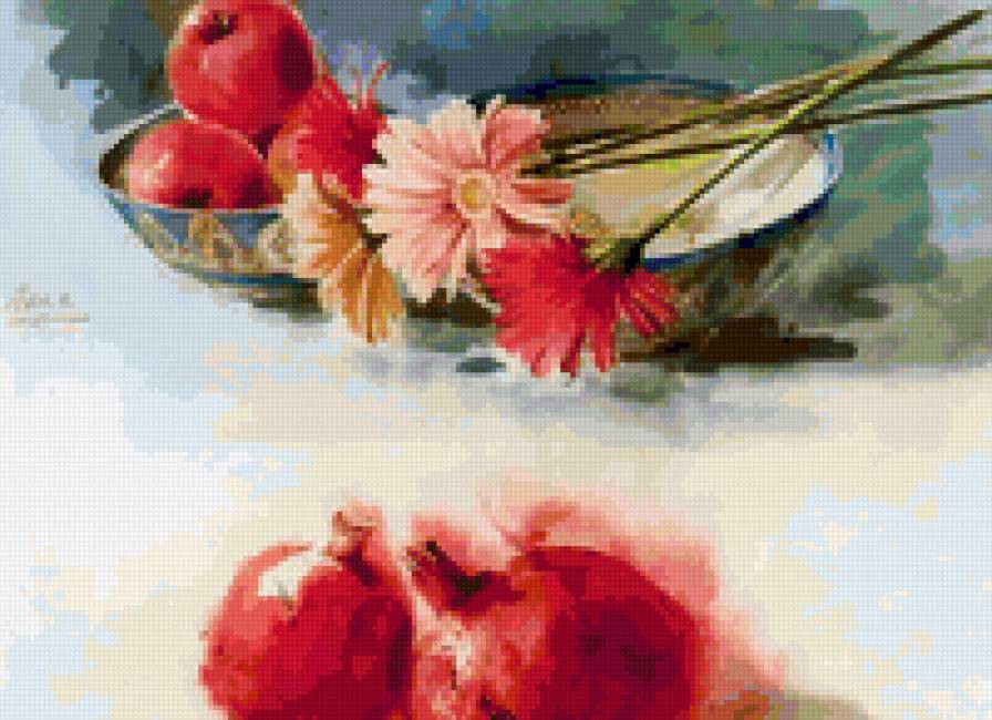 гранат и герберы - предпросмотр