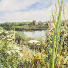 Схема вышивки «пейзаж полевые цветы»