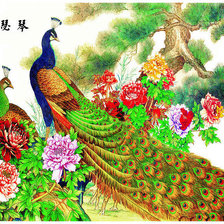 Схема вышивки «Павлины»