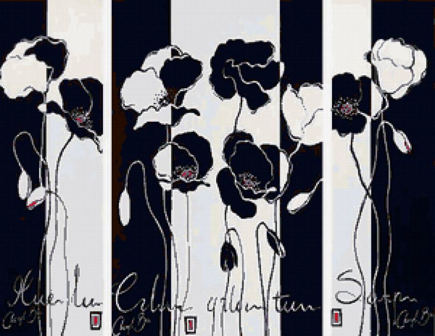 триптих контраст общ.вид - дизайн, триптих, интерьер, картина - предпросмотр