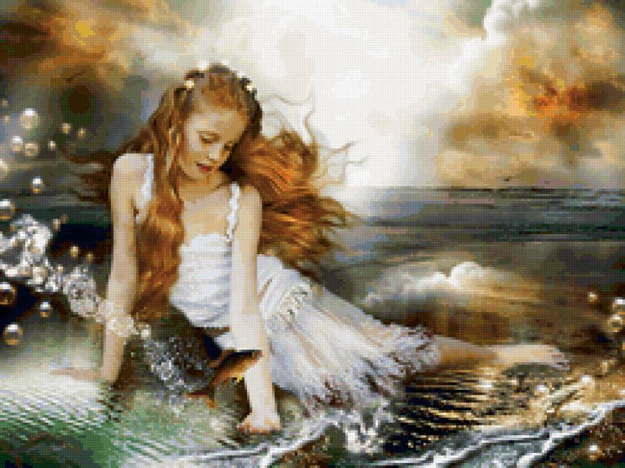 у моря - девушка, море, вода - предпросмотр