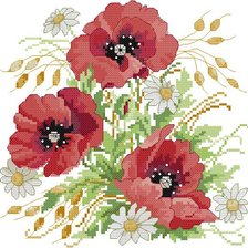 Схема вышивки «Маки»