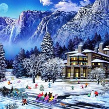 Схема вышивки «Городок в горах»