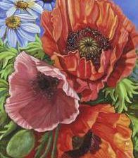 Схема вышивки «триптих маки 1»