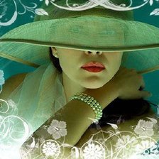 Схема вышивки «Девушка в шляпе»