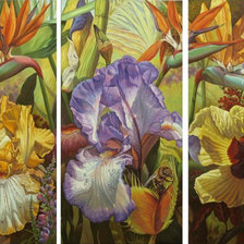 Схема вышивки «триптих ирисы»