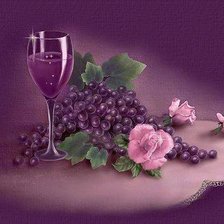 Схема вышивки «Натюрморт с виноградом»