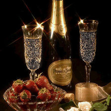 Схема вышивки «Натюрморт с шампанским»