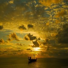 Схема вышивки «Миг заката золотой»