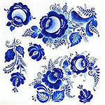 Схема вышивки «салфетка -гжель»