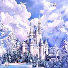 Схема вышивки «Зимний замок»