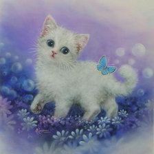 Схема вышивки «Пушистик и бабочка»