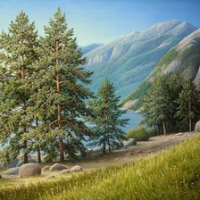 Схема вышивки «Пейзаж, горы»