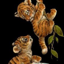 Схема вышивки «Тигрята»