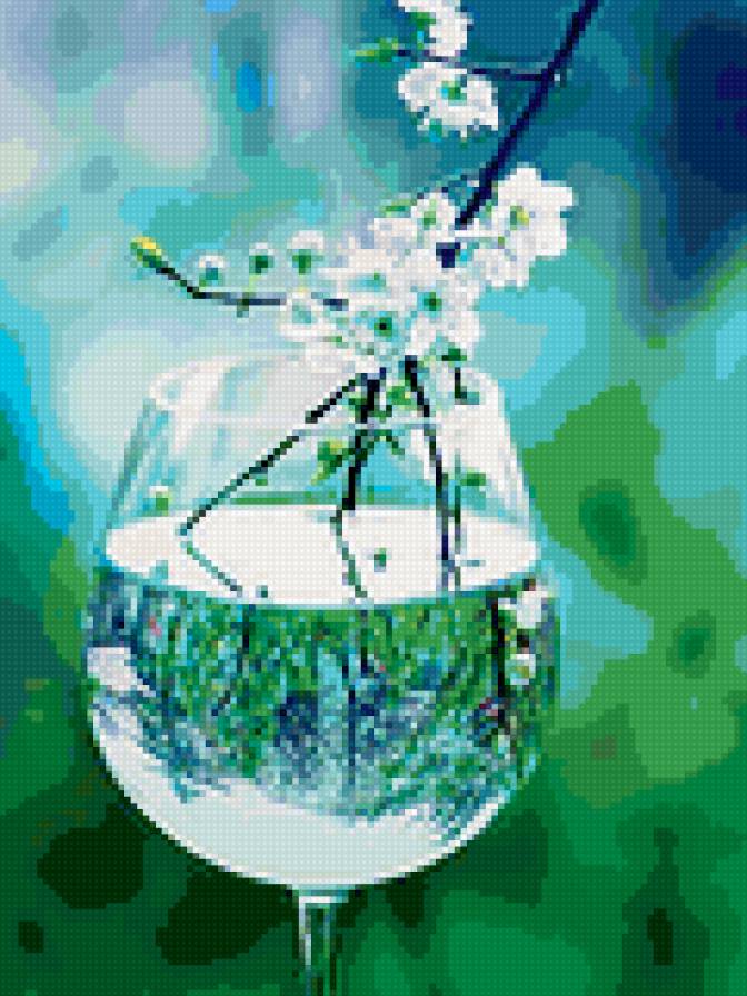 бокал - сакура, бокал, цветок - предпросмотр