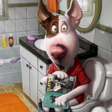 Схема вышивки «собака на унитазе»