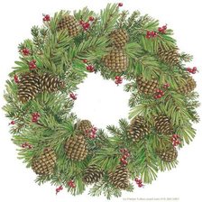 Схема вышивки «Подушка "Еловый венок"»