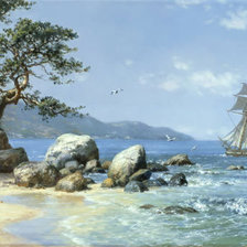 Схема вышивки «корабль»