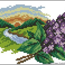 Схема вышивки «сирень»