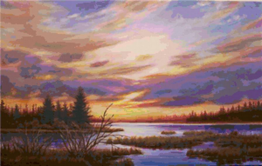 красивые закаты - пейзажи - предпросмотр