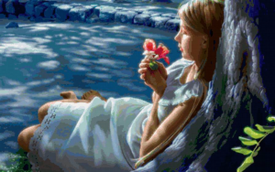 №128366 - цветок, вечер, девушка - предпросмотр