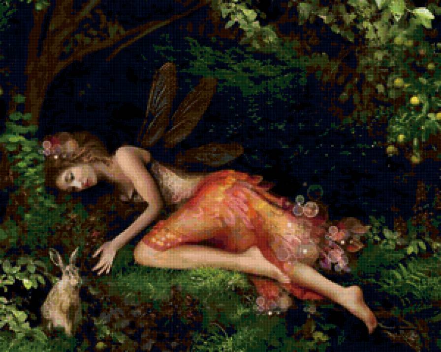 №128395 - фея, эльф, девушка, лес - предпросмотр