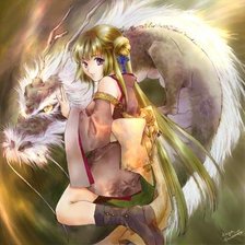 Схема вышивки «Девушка и дракон»