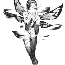 Схема вышивки «Девушка фея ч/б1»