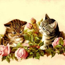 Схема вышивки «котята»