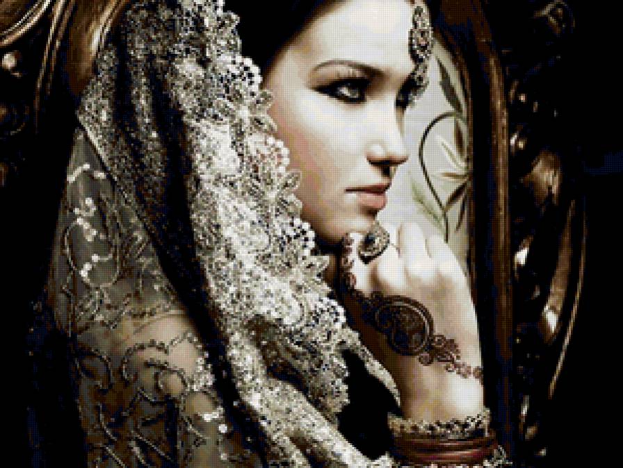 Загадка востока - восток, красавица, картина, портрет, девушка - предпросмотр