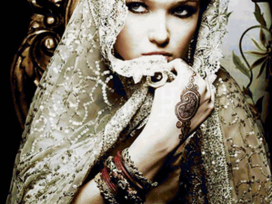 Загадка востока - 2 - девушка, восток, красавица, картина - предпросмотр