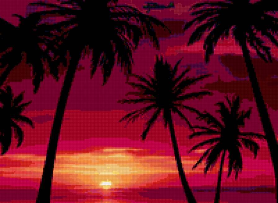 Розовый закат - предпросмотр