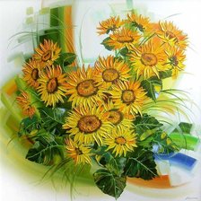 Схема вышивки «Подсолнухи»