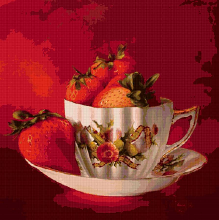 Клубничное настроение - натюрморт - предпросмотр