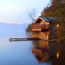 Схема вышивки «Туман на озере»