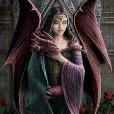 Схема вышивки «ведьма и дракон»