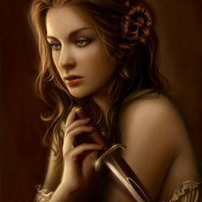 Схема вышивки «девушка с кинжалом»