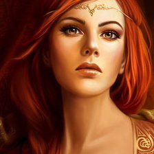 Схема вышивки «Леди в красном (портрет)»