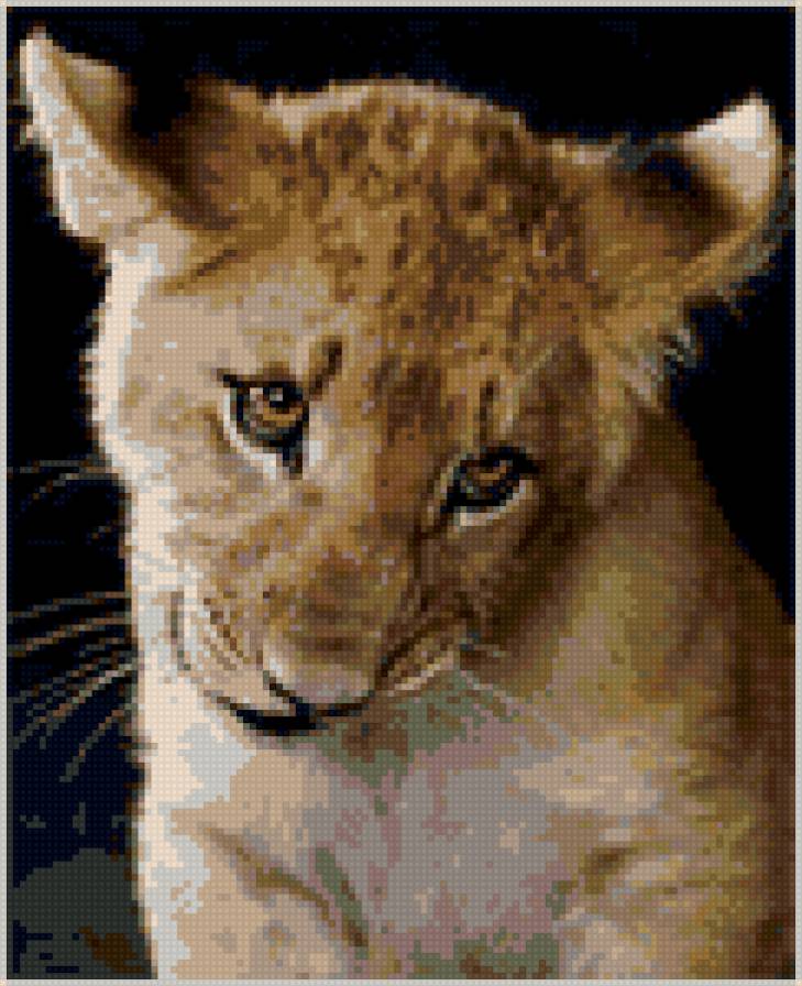 Милый львёнок - львы, животные - предпросмотр