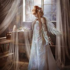 Схема вышивки «Девушка ангел.»