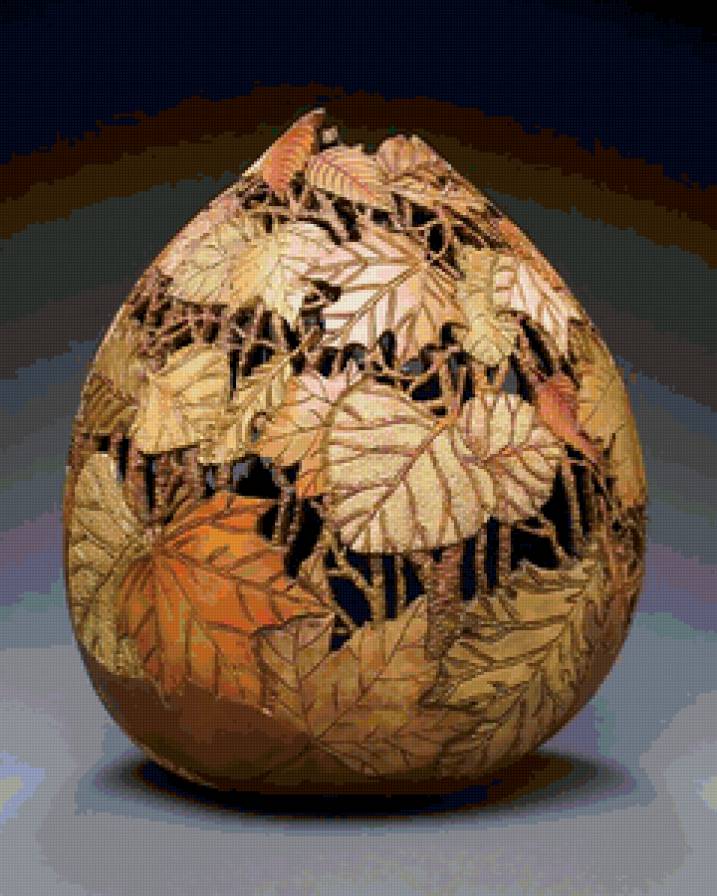 Осенние листочки - резьба по тыкве, творчество - предпросмотр