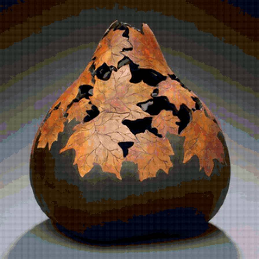 Листья желтые - резьба по тыкве, творчество - предпросмотр