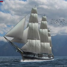 Схема вышивки «парусник»