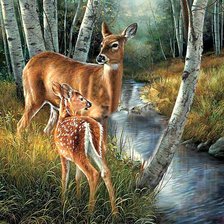 Схема вышивки «олененок»