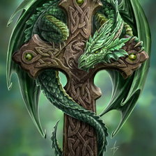 Схема вышивки «Дракон на кресте»