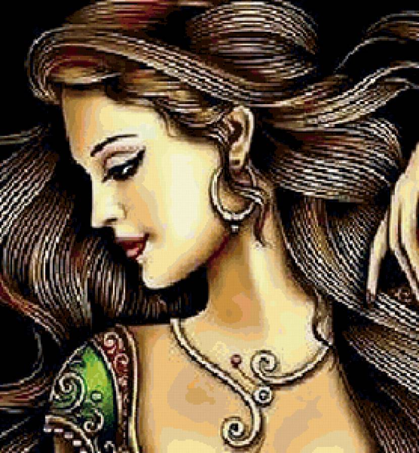 портрет девушки - фея, картина, портрет, фентази, красота, девушка - предпросмотр